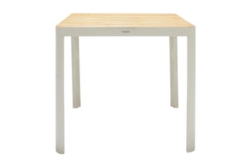 Bargrupp Portals 95 cm + 4 Barstolar - Vit/Teak - Utemöbler & utemiljö - Utegrupp - Matgrupp utomhus