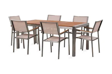 Bofors Matgrupp Utomhus + 6 Rottingstolar - Beige - Utemöbler & utemiljö - Utegrupp - Matgrupp utomhus