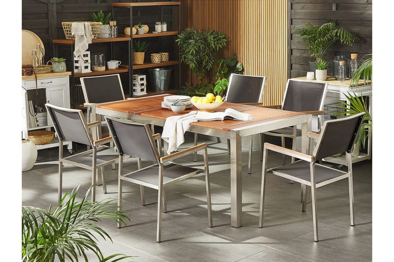 Bofors Matgrupp Utomhus + 6 Rottingstolar - Brun - Utemöbler & utemiljö - Utegrupp - Matgrupp utomhus