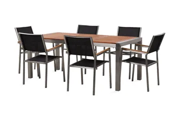 Bofors Matgrupp Utomhus + 6 Rottingstolar - Svart - Utemöbler & utemiljö - Utegrupp - Matgrupp utomhus