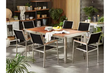 Bofors Matgrupp Utomhus + 6 Rottingstolar - Svart - Utemöbler & utemiljö - Utegrupp - Matgrupp utomhus