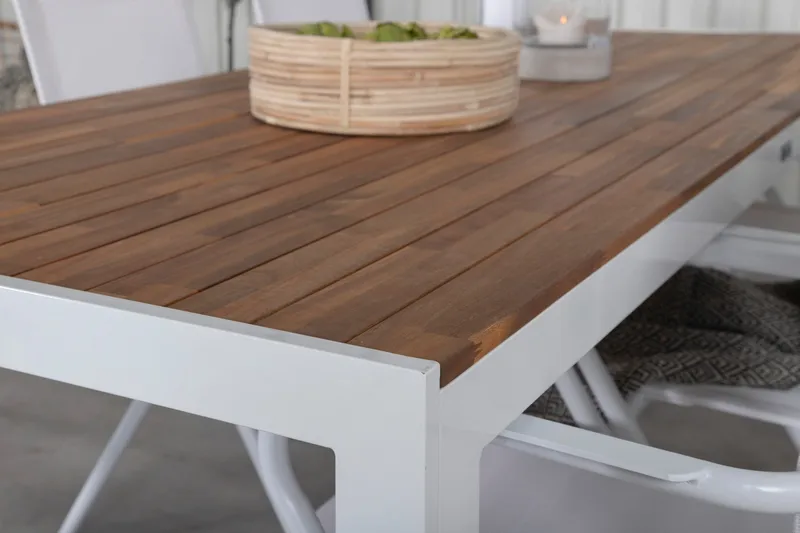 Bois Matgrupp 205cm + 6 Alina Matstolar Vit - Vit - Utemöbler & utemiljö - Utegrupp - Matgrupp utomhus