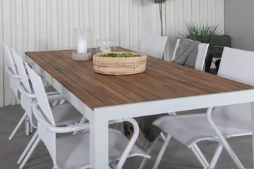 Bois Matgrupp 205cm + 6 Alina Matstolar Vit - Vit - Utemöbler & utemiljö - Utegrupp - Matgrupp utomhus