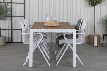 Bois Matgrupp 205cm + 6 Alina Matstolar Vit - Vit - Utemöbler & utemiljö - Utegrupp - Matgrupp utomhus