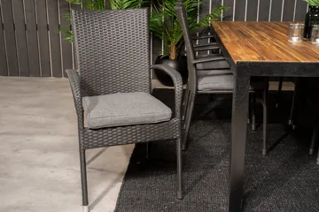 Bois Matgrupp Utomhus 200cm + 6 Anna Karmstolar - Svart/Grå - Utemöbler & utemiljö - Utegrupp - Matgrupp utomhus