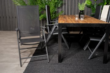 Bois Matgrupp Utomhus 200cm + 6 Break Positionsstolar - Svart/Grå - Utemöbler & utemiljö - Utegrupp - Matgrupp utomhus