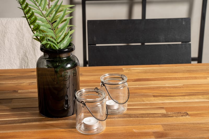 Bois Matgrupp Utomhus 200cm + 6 Levels Stapelbara Matstolar - Svart - Utemöbler & utemiljö - Utegrupp - Matgrupp utomhus