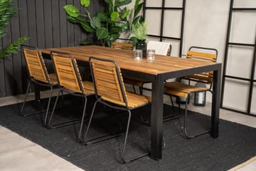 Bois Matgrupp Utomhus 200cm + 6 Matstolar - Natur/Svart - Utemöbler & utemiljö - Utegrupp - Matgrupp utomhus