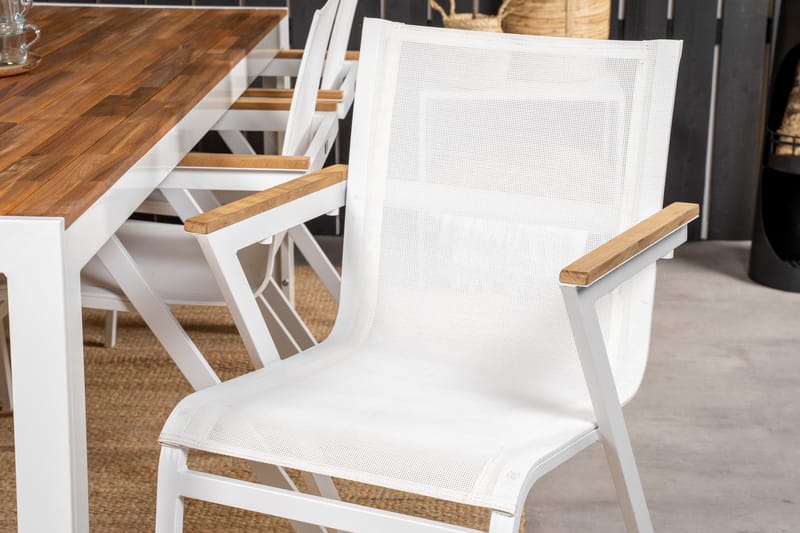 Bois Matgrupp Utomhus 200cm + 6 Mexico Karmstolar - Natur - Utemöbler & utemiljö - Utegrupp - Matgrupp utomhus