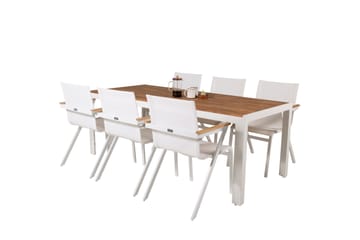 Bois Matgrupp Utomhus 200cm + 6 Mexico Karmstolar - Natur - Utemöbler & utemiljö - Utegrupp - Matgrupp utomhus