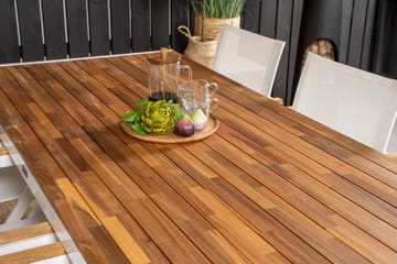 Bois Matgrupp Utomhus 200cm + 6 Mexico Karmstolar - Natur - Utemöbler & utemiljö - Utegrupp - Matgrupp utomhus