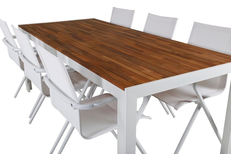 Bois Matgrupp Utomhus 205cm + 6 Alina Matstolar - Vit - Utemöbler & utemiljö - Utegrupp - Matgrupp utomhus