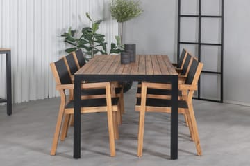 Bois Matgrupp Utomhus 205cm + 6 Venice Stapelbara Matstolar - Vit - Utemöbler & utemiljö - Utegrupp - Matgrupp utomhus