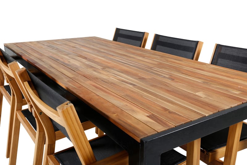 Bois Matgrupp Utomhus 205cm + 6 Venice Stapelbara Matstolar - Vit - Utemöbler & utemiljö - Utegrupp - Matgrupp utomhus
