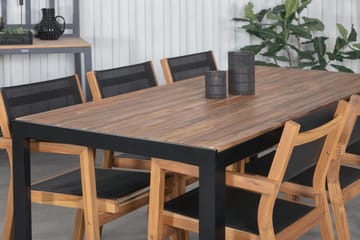 Bois Matgrupp Utomhus 205cm + 6 Venice Stapelbara Matstolar - Vit - Utemöbler & utemiljö - Utegrupp - Matgrupp utomhus