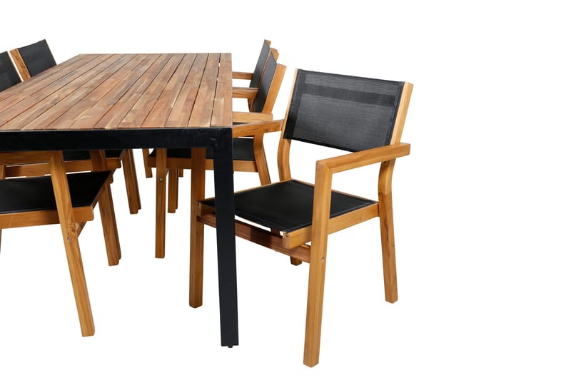 Bois Matgrupp Utomhus 205cm + 6 Venice Stapelbara Matstolar - Vit - Utemöbler & utemiljö - Utegrupp - Matgrupp utomhus