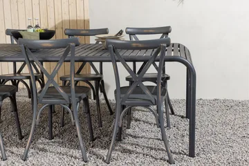 Borneo Matgrupp Utomhus 200 cm + 6 st Tablas Matstolar - Mörkgrå/Svart - Utemöbler & utemiljö - Utegrupp - Matgrupp utomhus