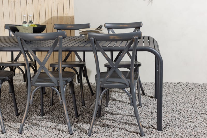 Borneo Matgrupp Utomhus 200 cm + 6 st Tablas Matstolar - Mörkgrå/Svart - Utemöbler & utemiljö - Utegrupp - Matgrupp utomhus