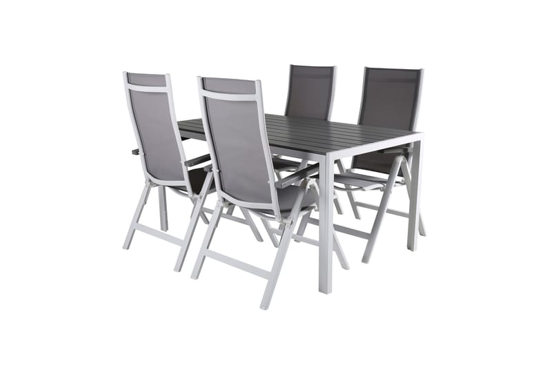 Matgrupp Utomhus Break 150cm + 4 Albany Positionsstolar Vit/Grå - Venture Home - Utemöbler & utemiljö - Utegrupp - Matgrupp utomhus