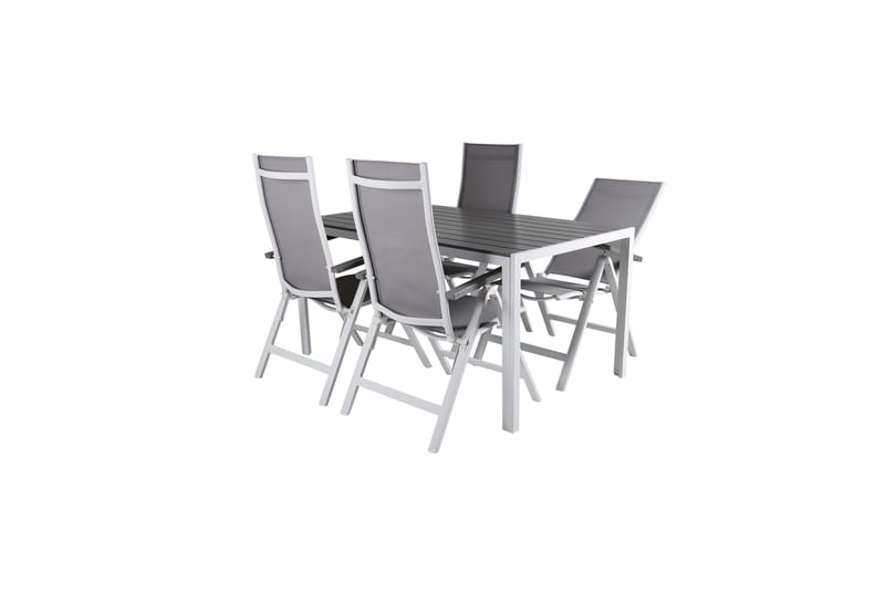 Matgrupp Utomhus Break 150cm + 4 Albany Positionsstolar Vit/Grå - Venture Home - Utemöbler & utemiljö - Utegrupp - Matgrupp utomhus