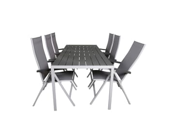 Matgrupp Utomhus Break 205cm + 6 Albany Positionsstolar Grå/Vit - Venture Home - Utemöbler & utemiljö - Utegrupp - Matgrupp utomhus