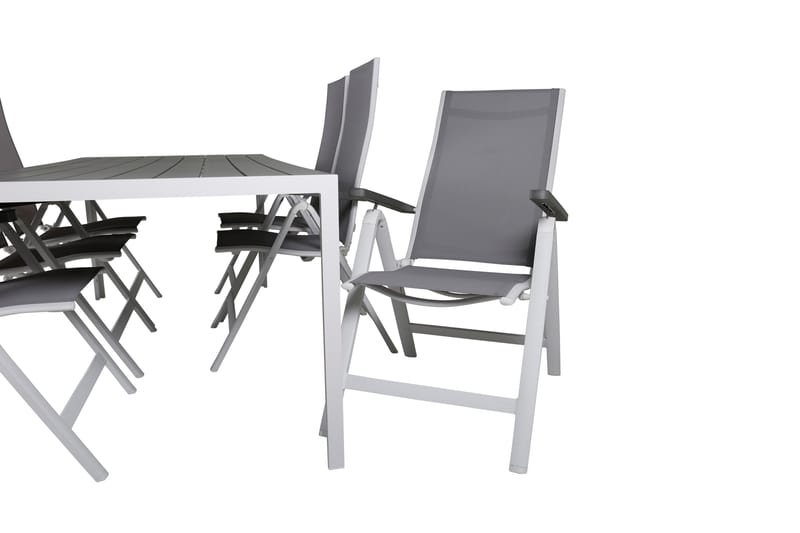 Matgrupp Utomhus Break 205cm + 6 Albany Positionsstolar Grå/Vit - Venture Home - Utemöbler & utemiljö - Utegrupp - Matgrupp utomhus