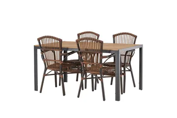 Break Matgrupp 150 cm + 4 st Galera Karmstolar Brun - Brun - Utemöbler & utemiljö - Utegrupp - Matgrupp utomhus