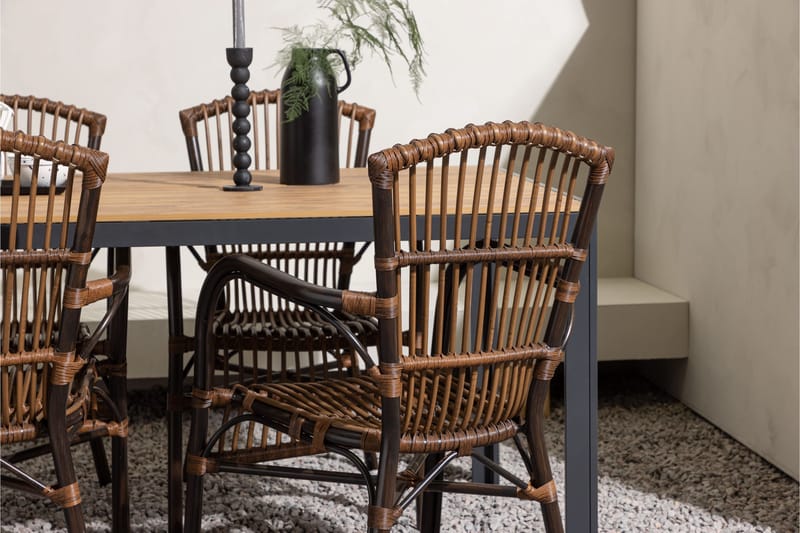 Break Matgrupp 150 cm + 4 st Galera Karmstolar Brun - Brun - Utemöbler & utemiljö - Utegrupp - Matgrupp utomhus