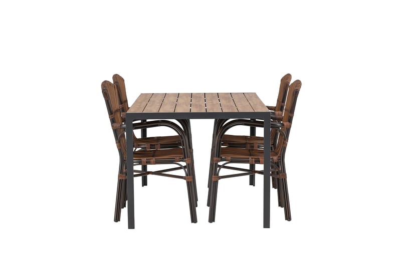 Break Matgrupp 150 cm + 4 st Galera Karmstolar Brun - Brun - Utemöbler & utemiljö - Utegrupp - Matgrupp utomhus