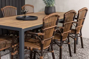 Break Matgrupp 205 cm + 6 st Galera Karmstolar Brun - Brun - Utemöbler & utemiljö - Utegrupp - Matgrupp utomhus