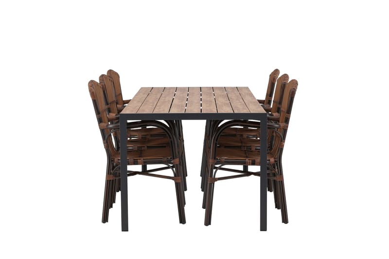 Break Matgrupp 205 cm + 6 st Galera Karmstolar Brun - Brun - Utemöbler & utemiljö - Utegrupp - Matgrupp utomhus