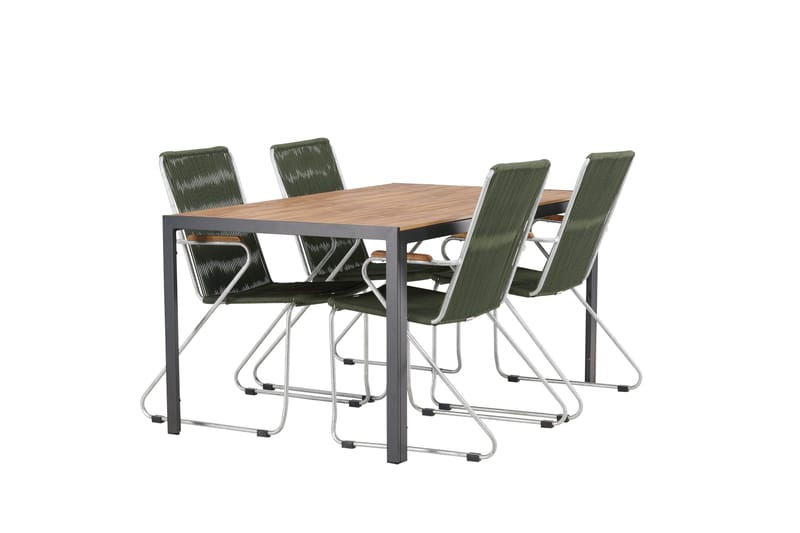 Break Matgrupp Utomhus 150 cm + 4 st Bois Karmstolar - Grön/Brun - Utemöbler & utemiljö - Utegrupp - Matgrupp utomhus