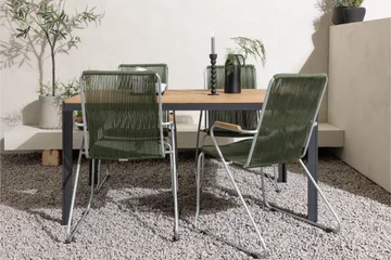 Break Matgrupp Utomhus 150 cm + 4 st Bois Karmstolar - Grön/Brun - Utemöbler & utemiljö - Utegrupp - Matgrupp utomhus