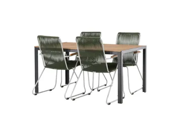 Break Matgrupp Utomhus 150 cm + 4 st Bois Karmstolar - Grön/Brun - Utemöbler & utemiljö - Utegrupp - Matgrupp utomhus