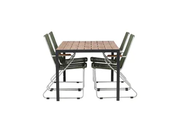 Break Matgrupp Utomhus 150 cm + 4 st Bois Karmstolar - Grön/Brun - Utemöbler & utemiljö - Utegrupp - Matgrupp utomhus