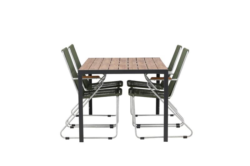 Break Matgrupp Utomhus 150 cm + 4 st Bois Karmstolar - Grön/Brun - Utemöbler & utemiljö - Utegrupp - Matgrupp utomhus