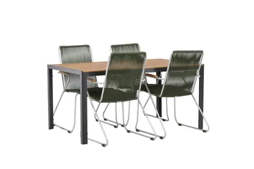 Break Matgrupp Utomhus 150 cm + 4 st Bois Karmstolar - Grön/Brun - Utemöbler & utemiljö - Utegrupp - Matgrupp utomhus