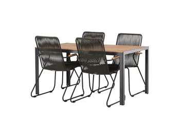 Break Matgrupp Utomhus 150 cm + 4 st Bois Karmstolar - Svart/Brun - Utemöbler & utemiljö - Utegrupp - Matgrupp utomhus
