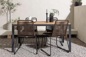 Break Matgrupp Utomhus 150 cm + 4 st Lindos Matstolar - Brun - Utemöbler & utemiljö - Utegrupp - Matgrupp utomhus