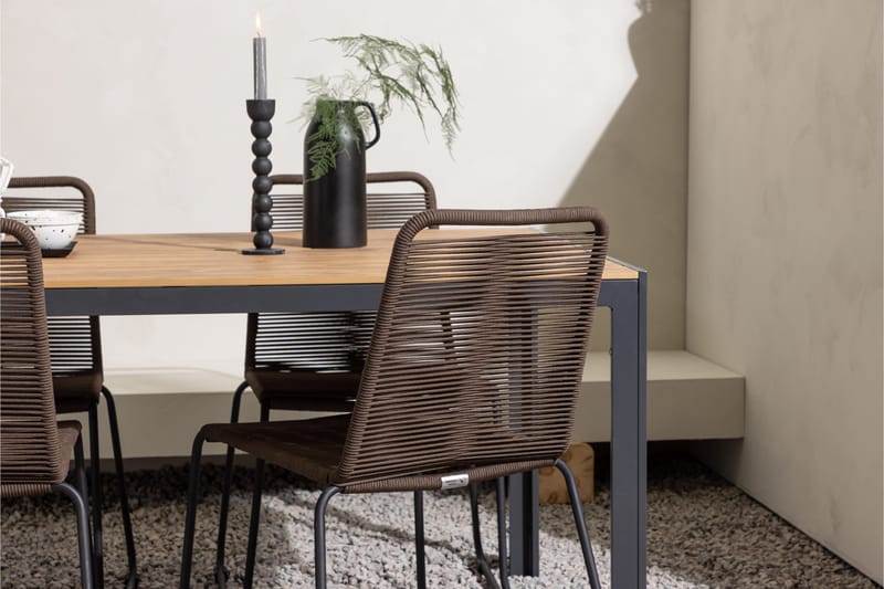 Break Matgrupp Utomhus 150 cm + 4 st Lindos Matstolar - Brun - Utemöbler & utemiljö - Utegrupp - Matgrupp utomhus