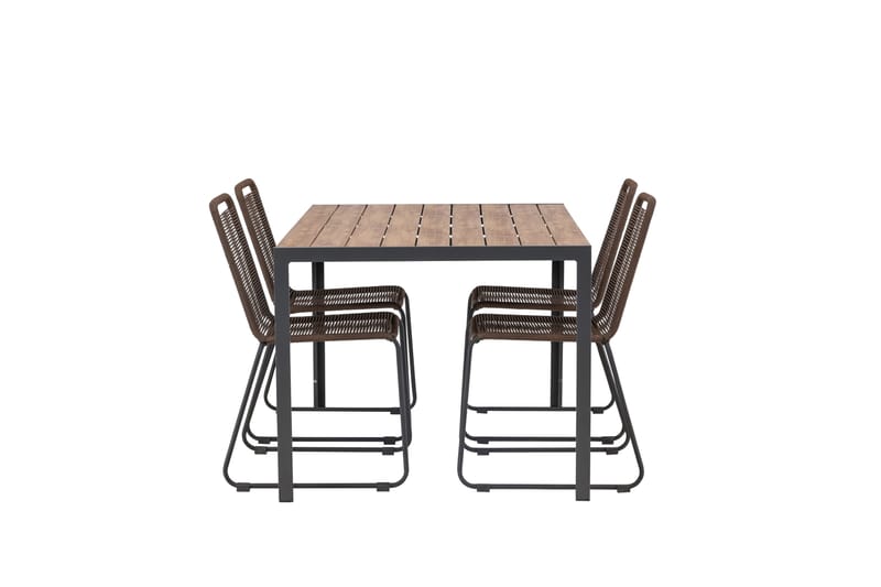 Break Matgrupp Utomhus 150 cm + 4 st Lindos Matstolar - Brun - Utemöbler & utemiljö - Utegrupp - Matgrupp utomhus