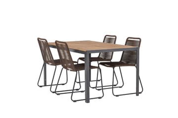 Break Matgrupp Utomhus 150 cm + 4 st Lindos Matstolar - Brun - Utemöbler & utemiljö - Utegrupp - Matgrupp utomhus