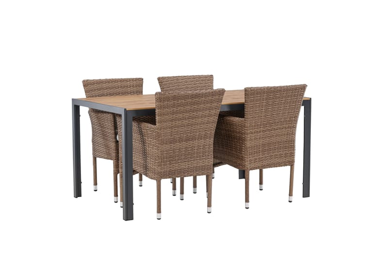 Break Matgrupp Utomhus 150 cm + 4 st Malina Karmstolar - Brun - Utemöbler & utemiljö - Utegrupp - Matgrupp utomhus