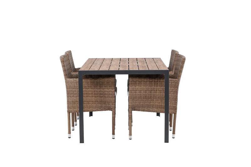 Break Matgrupp Utomhus 150 cm + 4 st Malina Karmstolar - Brun - Utemöbler & utemiljö - Utegrupp - Matgrupp utomhus