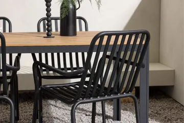 Break Matgrupp Utomhus 150 cm + 4 st Peking Karmstolar - Svart/Brun - Utemöbler & utemiljö - Utegrupp - Matgrupp utomhus