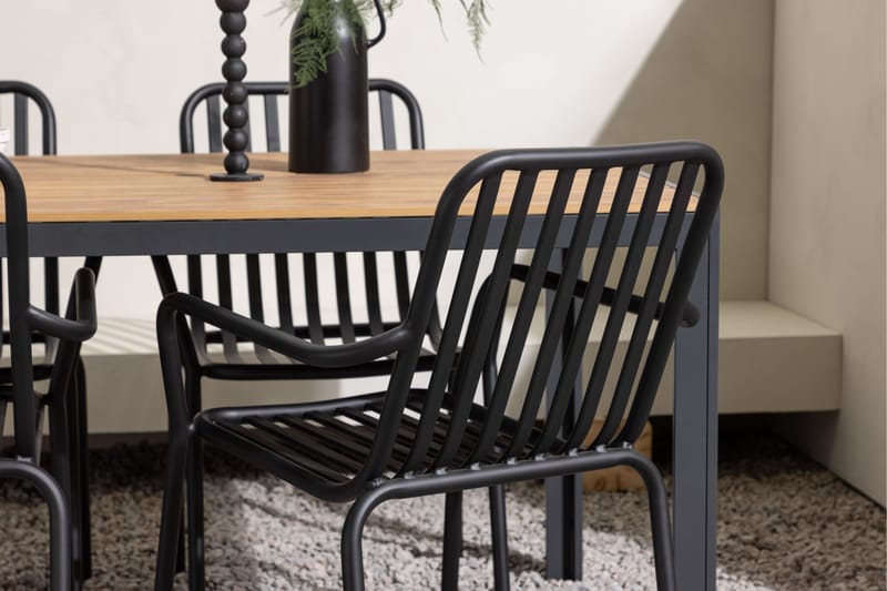 Break Matgrupp Utomhus 150 cm + 4 st Peking Karmstolar - Svart/Brun - Utemöbler & utemiljö - Utegrupp - Matgrupp utomhus