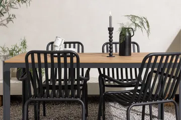 Break Matgrupp Utomhus 150 cm + 4 st Peking Karmstolar - Svart/Brun - Utemöbler & utemiljö - Utegrupp - Matgrupp utomhus