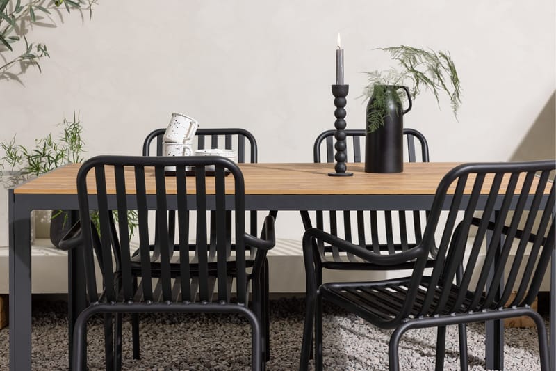 Break Matgrupp Utomhus 150 cm + 4 st Peking Karmstolar - Svart/Brun - Utemöbler & utemiljö - Utegrupp - Matgrupp utomhus