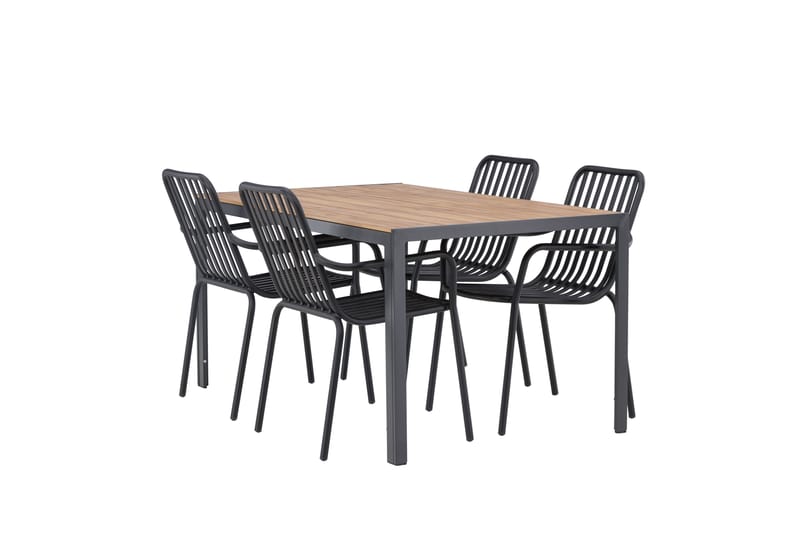 Break Matgrupp Utomhus 150 cm + 4 st Peking Karmstolar - Svart/Brun - Utemöbler & utemiljö - Utegrupp - Matgrupp utomhus