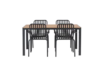 Break Matgrupp Utomhus 150 cm + 4 st Peking Karmstolar - Svart/Brun - Utemöbler & utemiljö - Utegrupp - Matgrupp utomhus